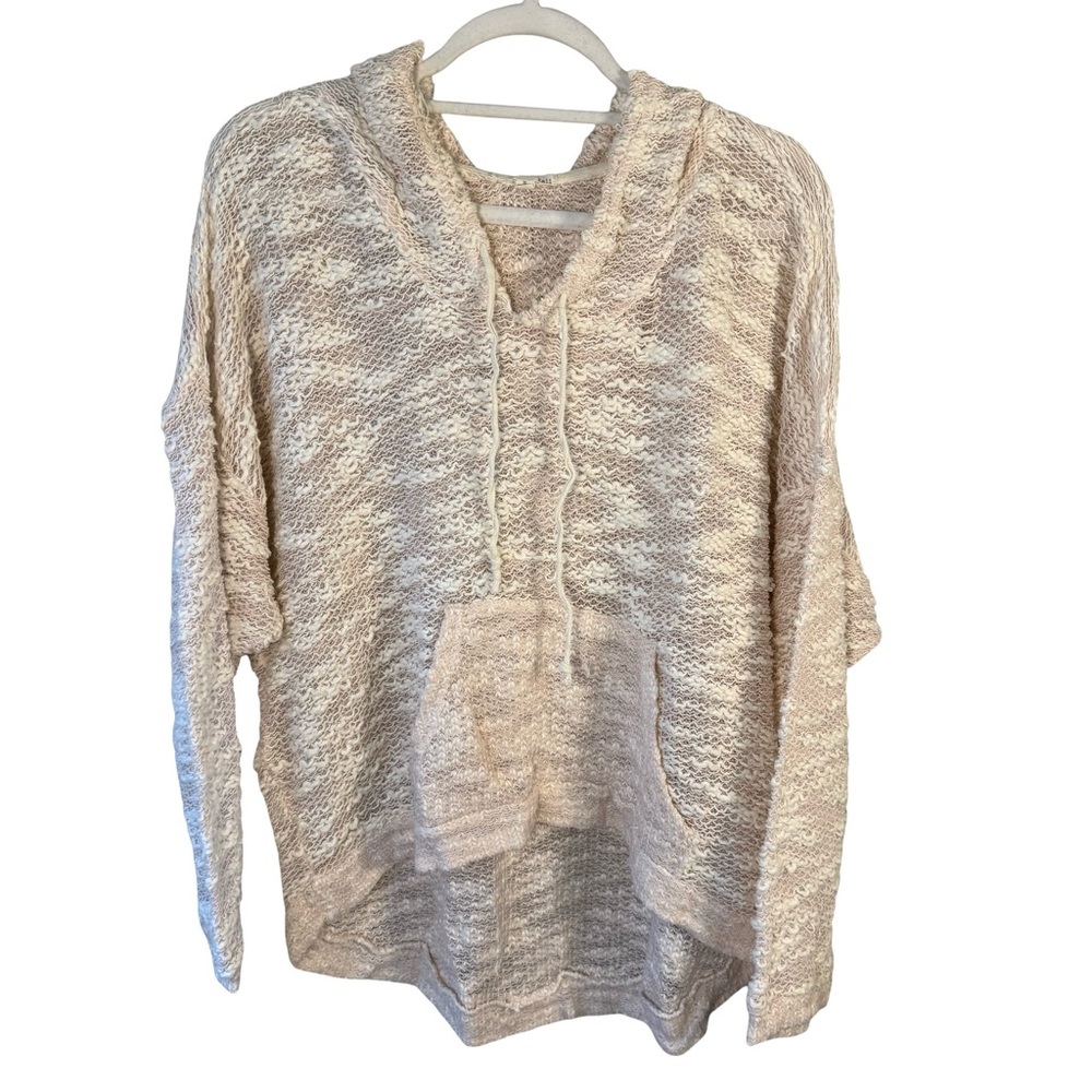 Kaii Cream Textured Knit Sweater Size XL Boho Neutral Minimalist Cozy Fall